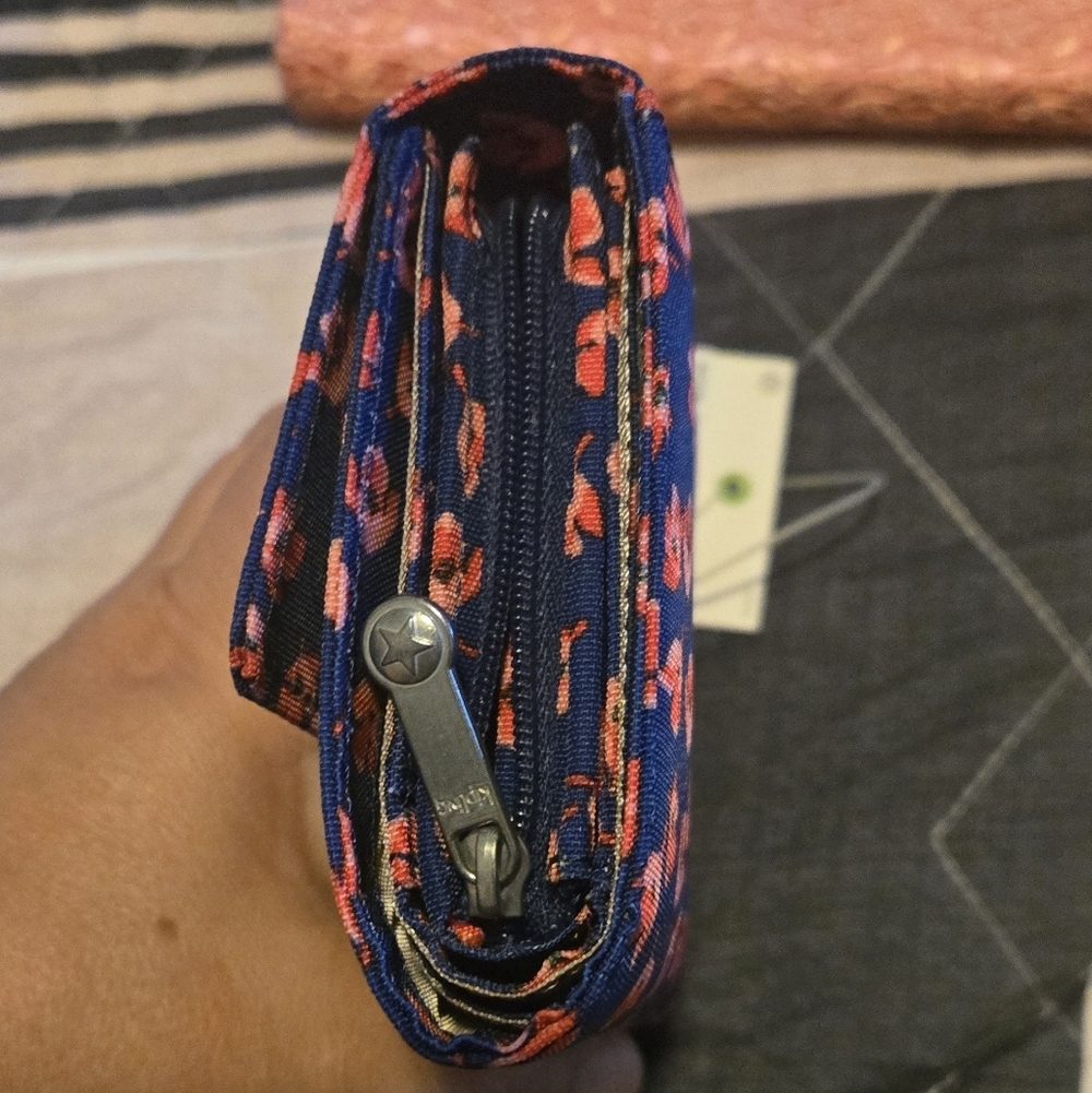Kipling Navy and Red Floral Wallet - Picture 9 of 9
